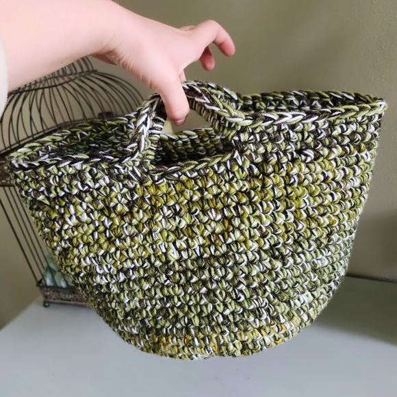 Handmade Crochet Scrappy Basket - Picture 7 of 9